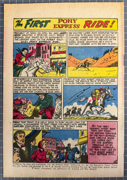 DAVY CROCKETT AND THE FRONTIER FIGHTERS #11 [COLOUR COMICS] AUSTRALIAN 1956
