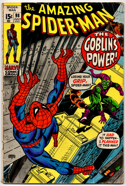 🔑 THE AMAZING SPIDER-MAN #98 (MARVEL) COMIC 1971 GD/VG