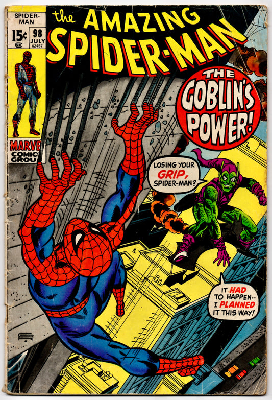 🔑 THE AMAZING SPIDER-MAN #98 (MARVEL) COMIC 1971 GD/VG