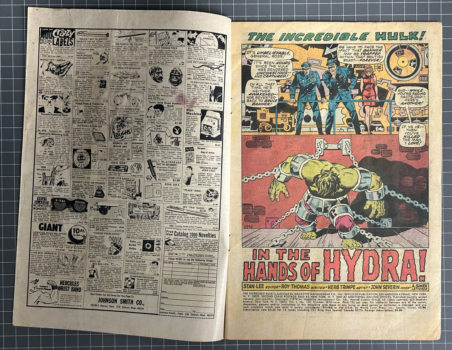 THE INCREDIBLE HULK #132 [MARVEL COMICS] DIRECT 1970