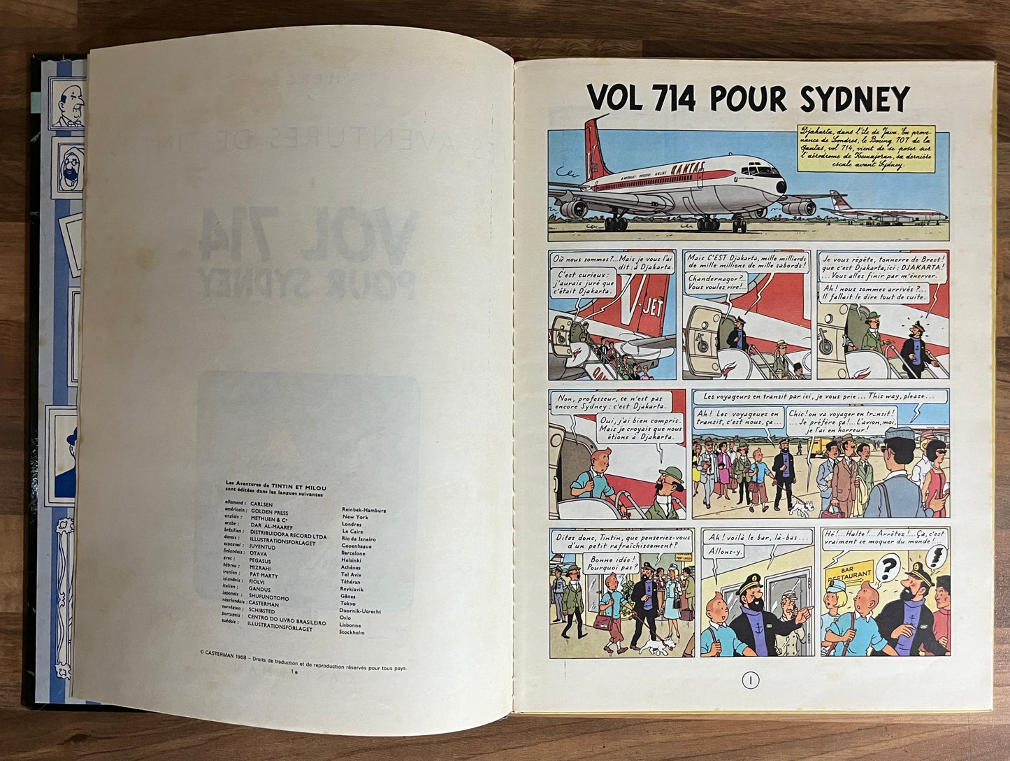 Les Aventures de Tintin: Vol 714 Pour Sydney HC. 1st Ed. 1968 Casterman "RARE"