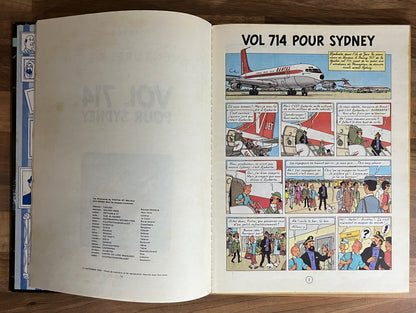 Les Aventures de Tintin: Vol 714 Pour Sydney HC. 1st Ed. 1968 Casterman "RARE"