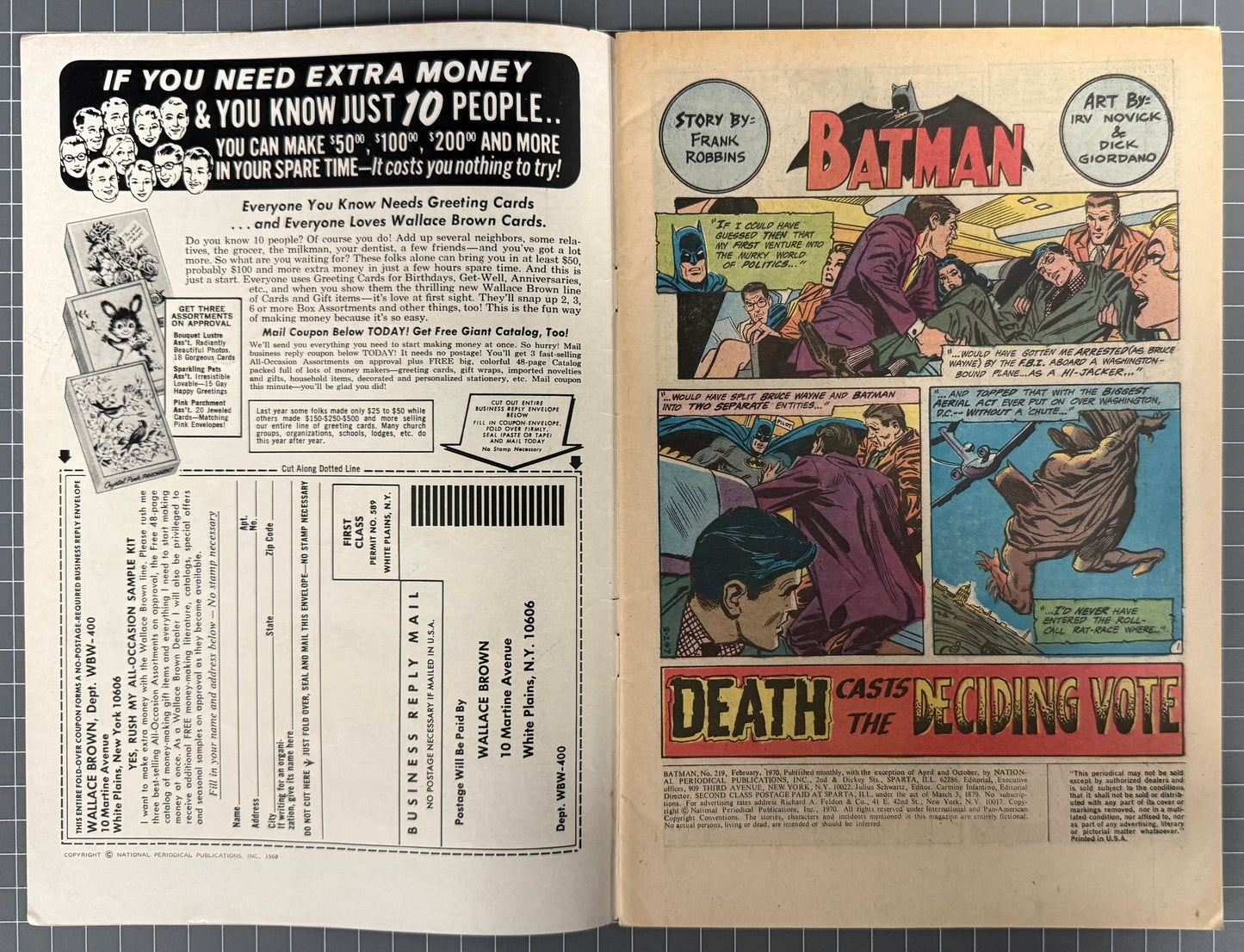 BATMAN #219 [DC COMICS] ***NEAL ADAMS COVER*** 1970 FN-