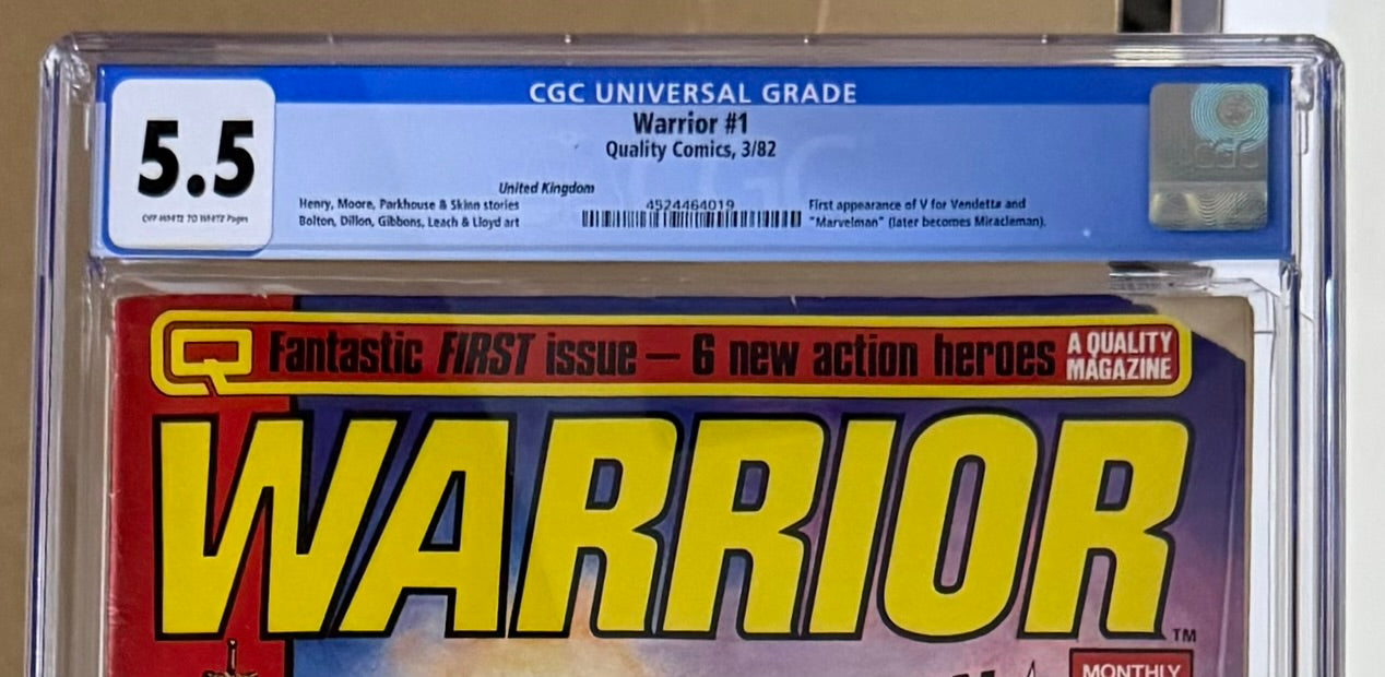 🔑 WARRIOR #1 CGC 5.5 [QUALITY COMICS] MAGAZINE *1ST APP. V FOR VENDETTA* 1982