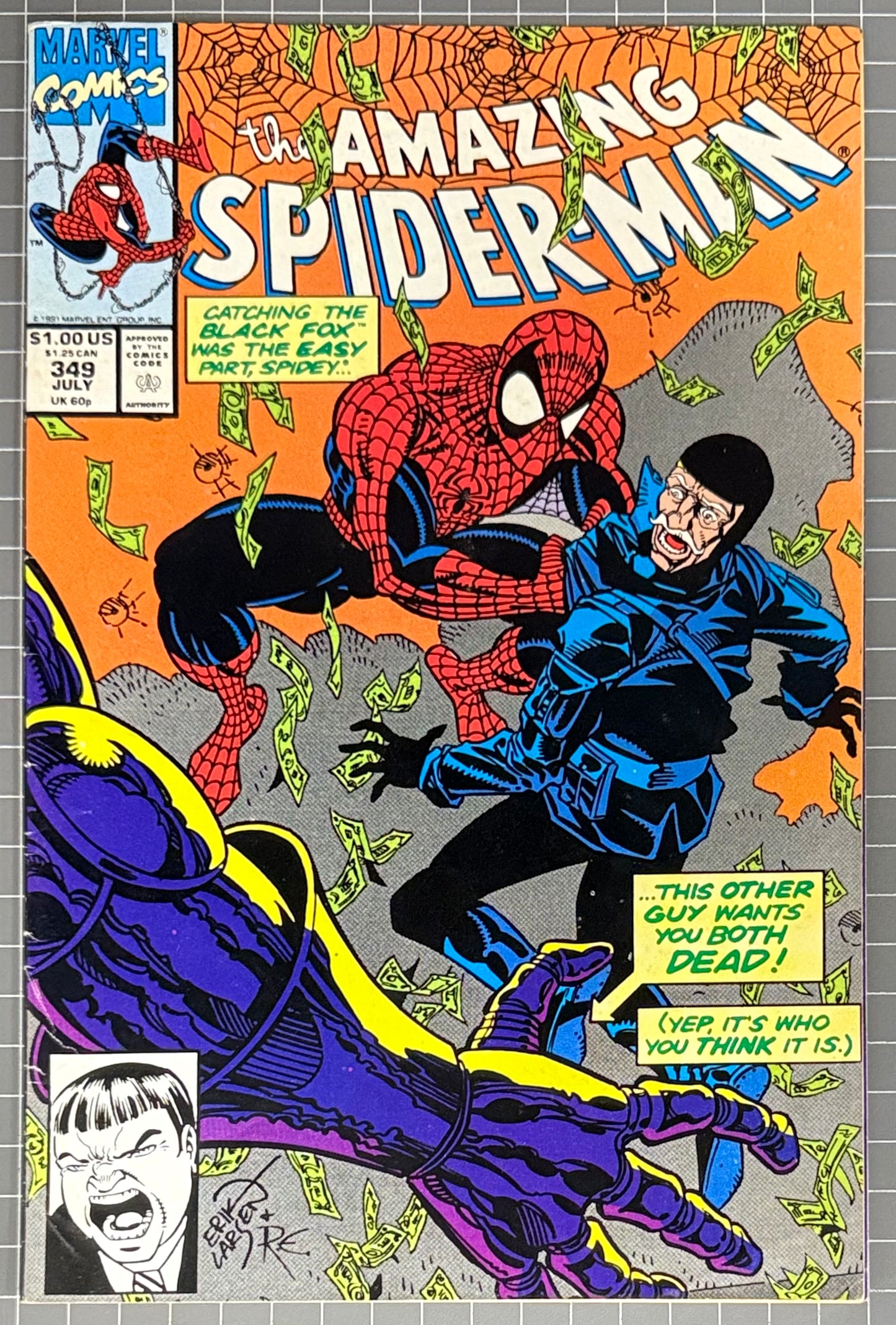THE AMAZING SPIDER-MAN #349 [MARVEL COMICS] *DIRECT 1991 VG/FN