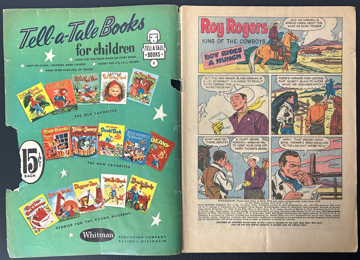 ROY ROGERS #76 [DELL COMICS] DIRECT 1954 GD-