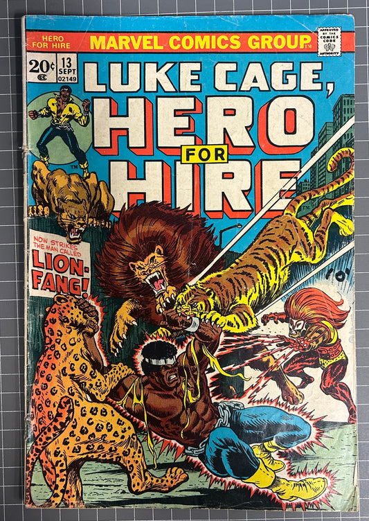 HERO FOR HIRE #13 [MARVEL COMICS] *LUKE CAGE* DIRECT 1973 GD/VG