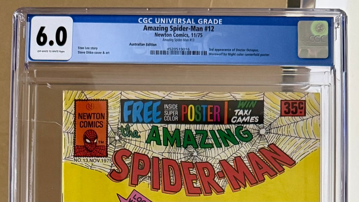 🔑 THE AMAZING SPIDER-MAN #13 CGC 6.0 + POSTER [NEWTON COMICS] AUSTRALIAN 1975