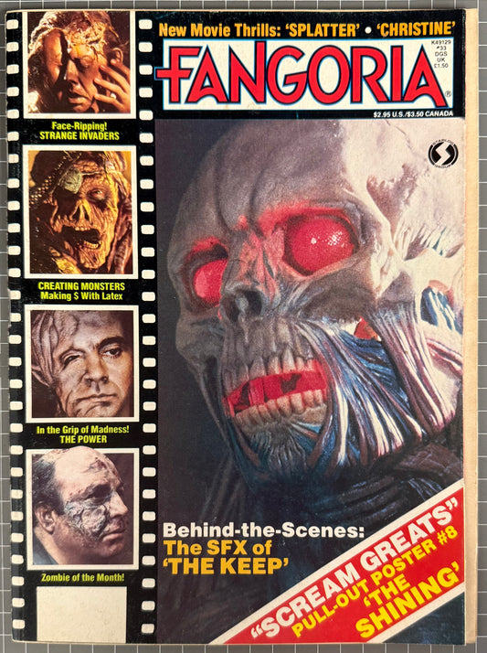 FANGORIA VOL. 1 #33 + POSTER [O'QUINN STUDIOS] HORROR MAGAZINE 1984