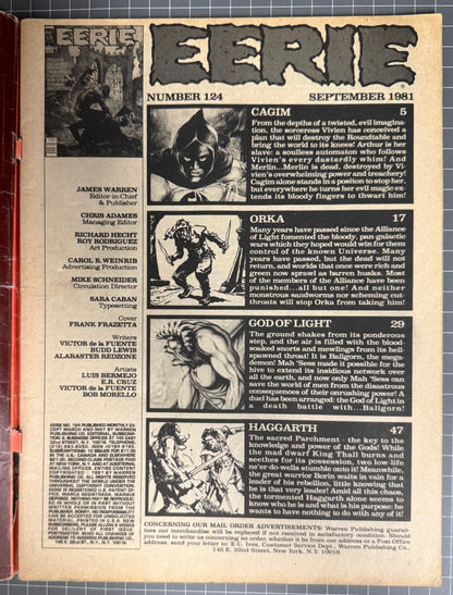 EERIE #124 [WARREN] HORROR COMIC MAGAZINE 1981 GD-