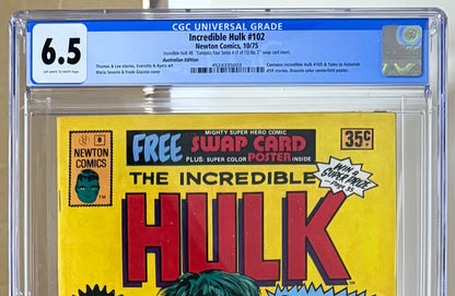 🔑 THE INCREDIBLE HULK #8 CGC 6.5+POSTER+SWAP CARD [NEWTON COMICS] AUSTRALIAN MARVEL 1975