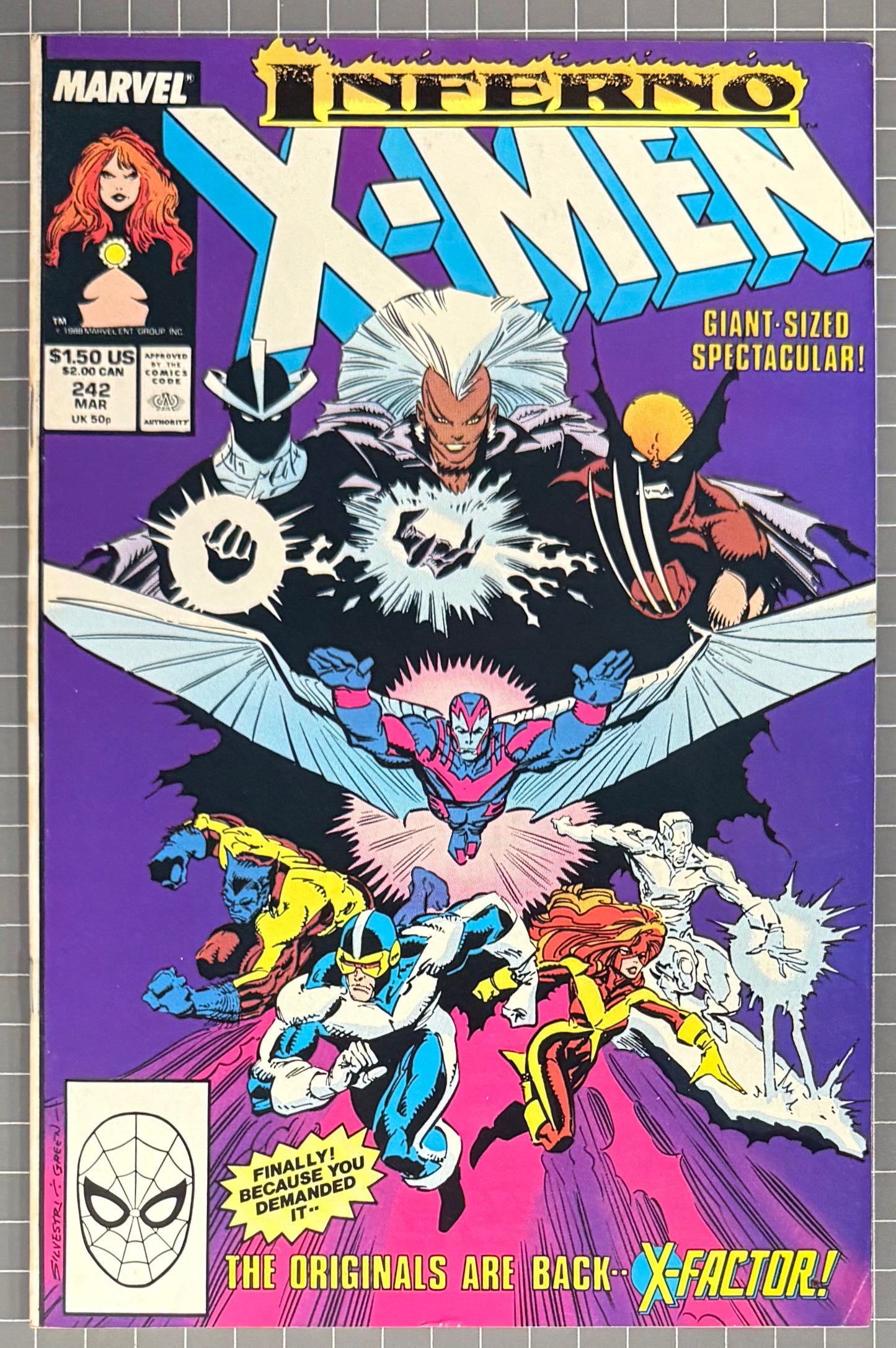 UNCANNY X-MEN #242 [MARVEL COMICS] DIRECT 1989 VF-