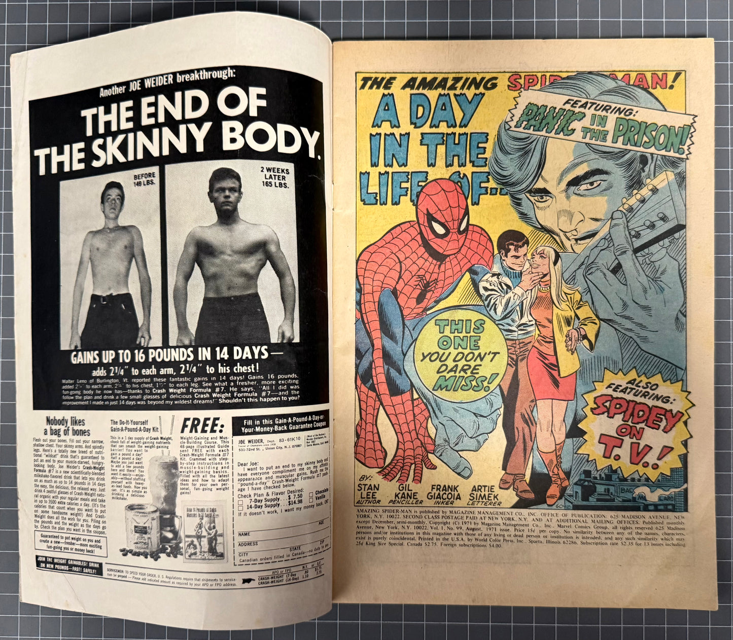 🔑 THE AMAZING SPIDER-MAN #99 [MARVEL COMICS] 1971 VG/FN