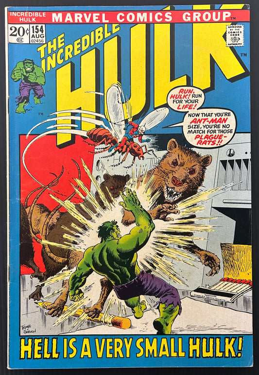 THE INCREDIBLE HULK #154 [MARVEL COMICS] DIRECT 1972 FN/VF