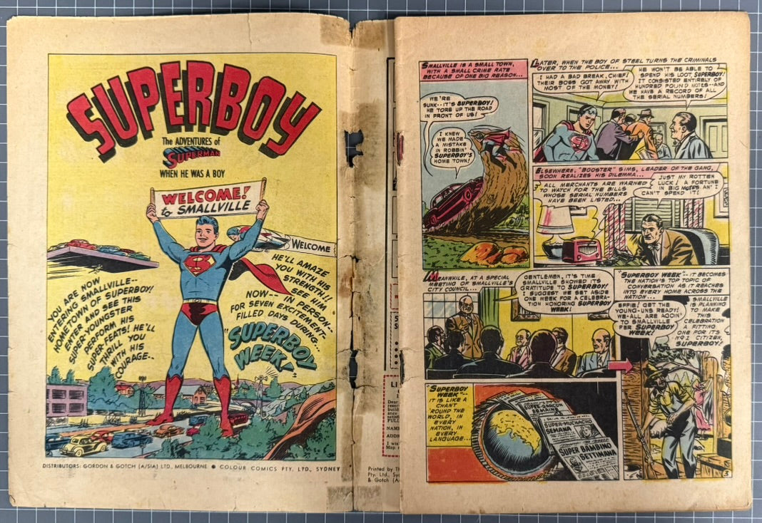 SUPERBOY #91 [COLOUR COMICS] AUSTRALIAN PRE-DECIMAL *SCARCE* 1956