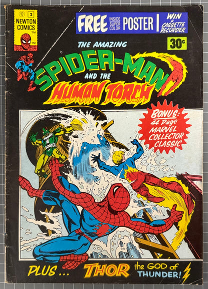 🔑 THE AMAZING SPIDER-MAN #2 + POSTER [NEWTON COMICS] AUSTRALIAN MARVEL 1975
