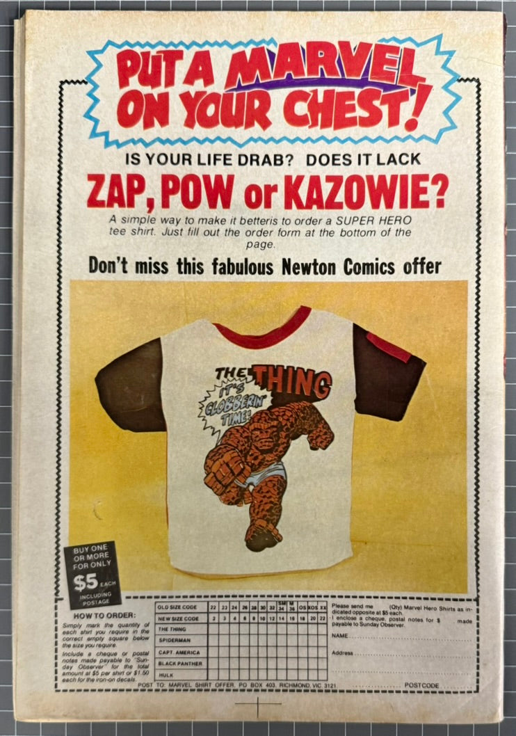 THE DEADLY HANDS OF KUNG FU #1 + POSTER [NEWTON COMICS] AUSTRALIAN 1975