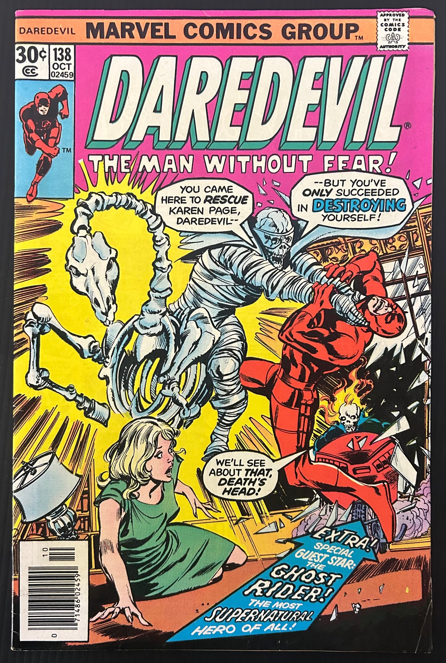 🔑 DAREDEVIL #138 [MARVEL COMICS] NEWSSTAND *1ST APP. SMASHER* 1976 FN