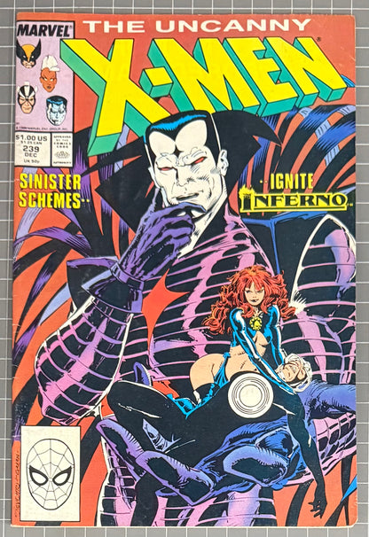 🔑 UNCANNY X-MEN #239 [MARVEL COMICS] DIRECT 1988 FN