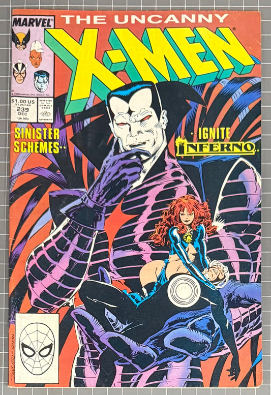 🔑 UNCANNY X-MEN #239 [MARVEL COMICS] DIRECT 1988 FN