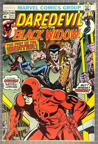DAREDEVIL #104 [MARVEL COMICS] DIRECT 1973 FN+