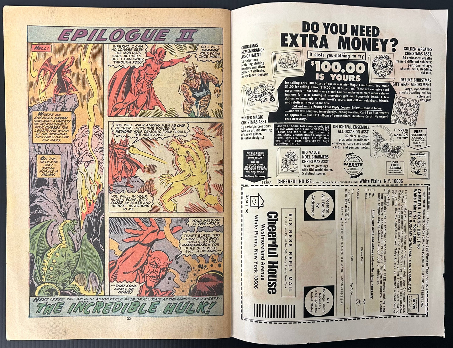 GHOST RIDER #9 [MARVEL COMICS] DIRECT 1974 FN