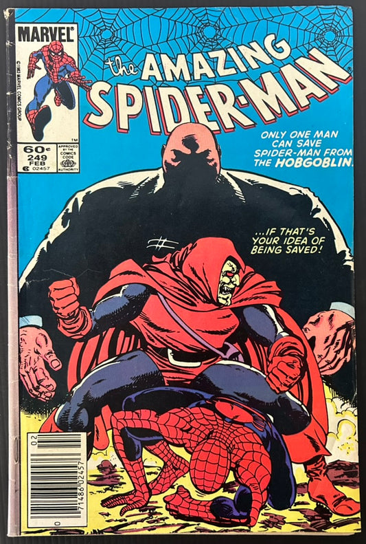 🔑 AMAZING SPIDER-MAN #249 [MARVEL COMICS] *1ST CAMEO APP. DANIEL KINGSLEY* 1984 VG