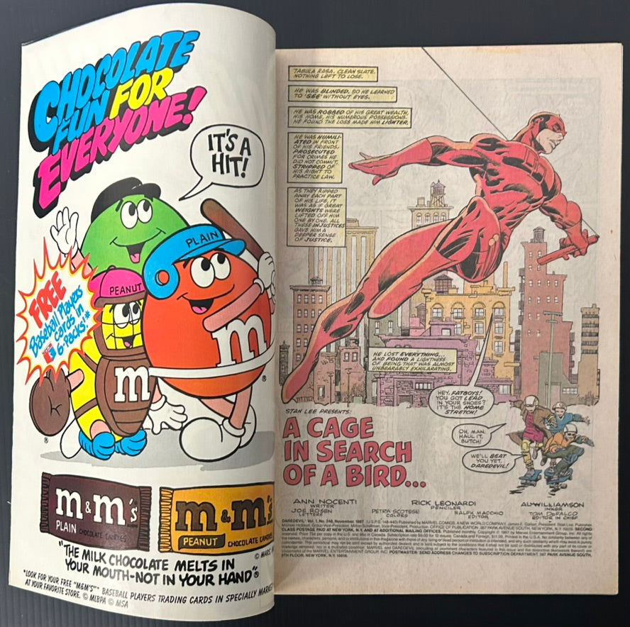 🔑 DAREDEVIL #248 [MARVEL COMICS] DIRECT *1ST APP. BUSHWACKER* 1987 FN