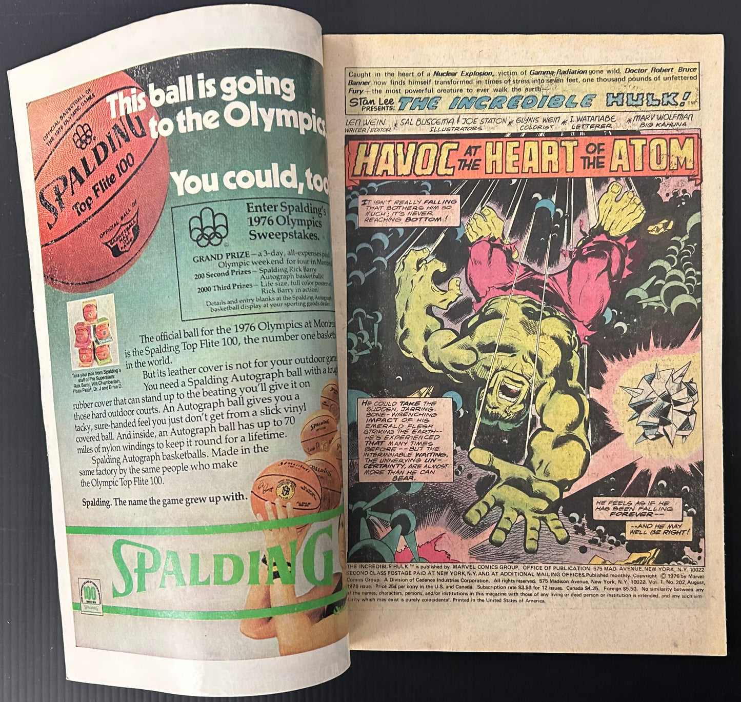 THE INCREDIBLE HULK #202 [MARVEL COMICS] NEWSSTAND 1976 FN