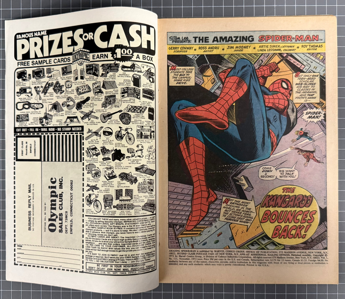 THE AMAZING SPIDER-MAN #126 [MARVEL COMICS] DIRECT 1973 FN+