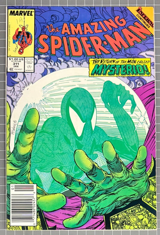 🔑 AMAZING SPIDER-MAN #311 [MARVEL COMICS] *TODD MCFARLANE MYSTERIO* 1989 VF