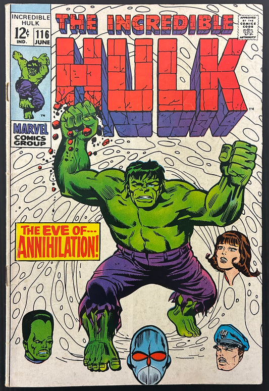 THE INCREDIBLE HULK #116 [MARVEL COMICS] DIRECT 1969 VG/FN