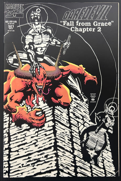 🔑 DAREDEVIL #321 [MARVEL COMICS] DIRECT *DAREDEVIL BLACK SUIT DEBUT* 1993 VF+