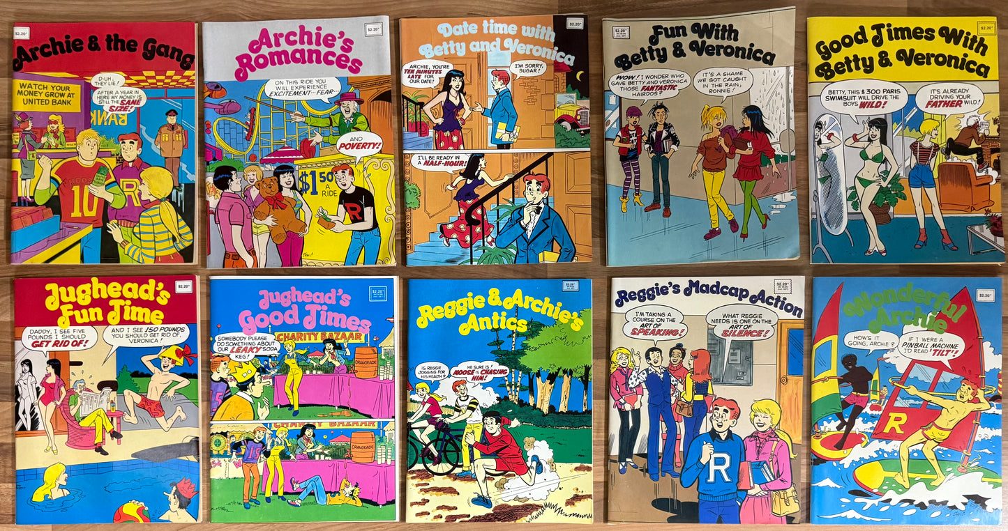 10 x ARCHIE (MAGAZINE SIZE) AUSTRALIAN YAFFA PUBLISHING COMICS 1980's