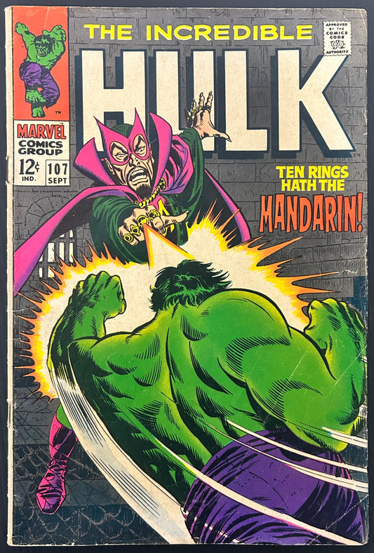 THE INCREDIBLE HULK #107 [MARVEL COMICS] DIRECT 1968 VG+