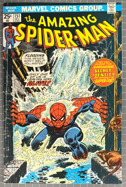 THE AMAZING SPIDER-MAN #151 [MARVEL COMICS] 1975 VG/FN