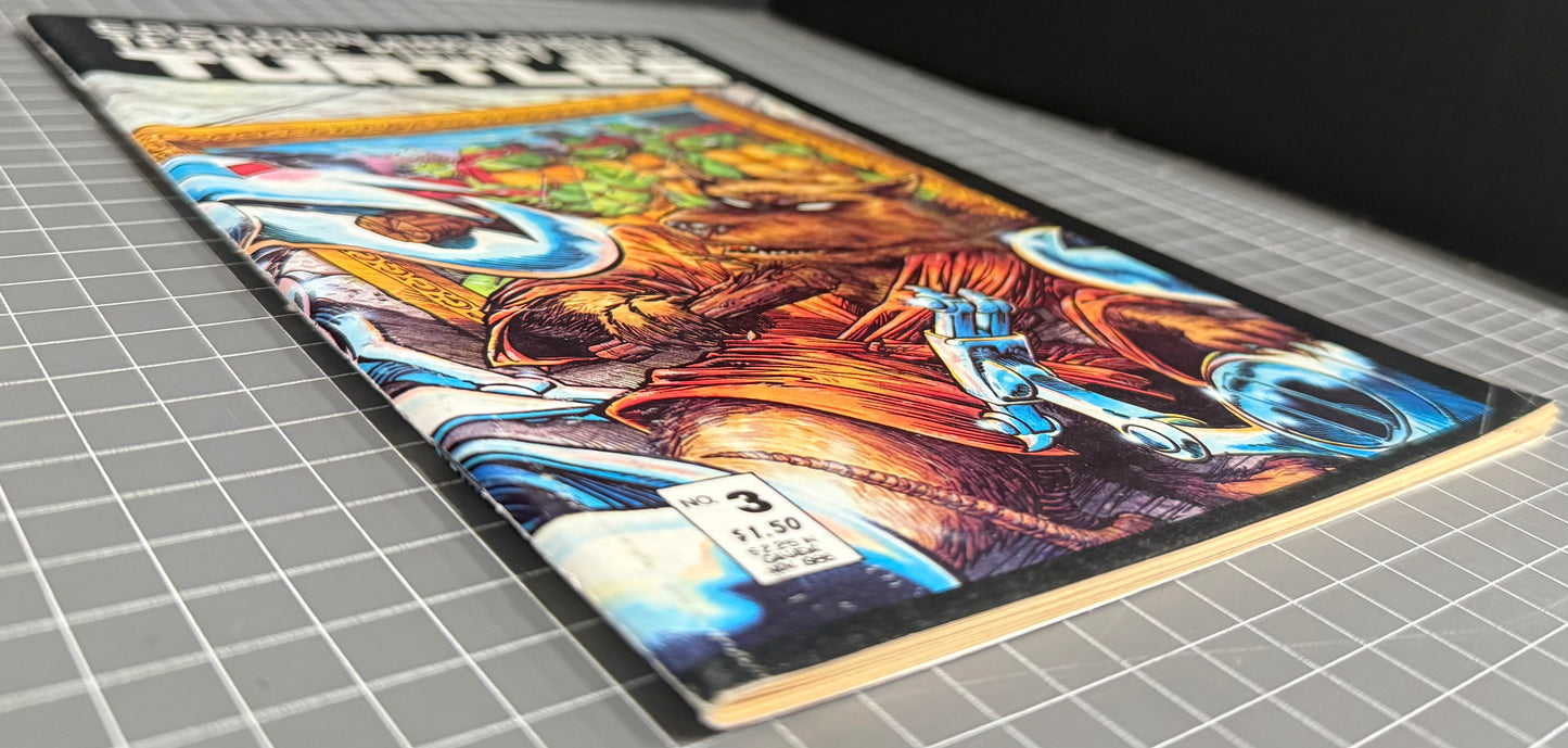 🔑 TEENAGE MUTANT NINJA TURTLES #3 (TMNT) [MIRAGE] 2ND PRINT COMIC 1988 VG/FN