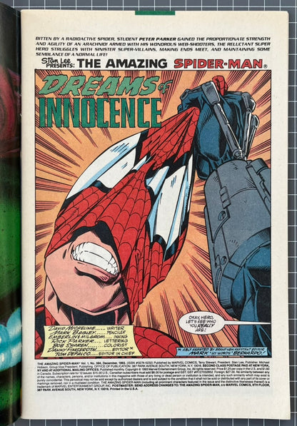 AMAZING SPIDER-MAN #384 [MARVEL COMICS] DIRECT *TRIAL BY JURY PART 2* 1993 NM