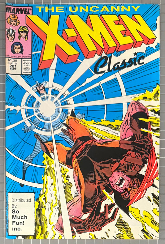 🔑 UNCANNY X-MEN CLASSIC #221 [MARVEL SO MUCH FUN] *1ST MR SINISTER* 1987 VF