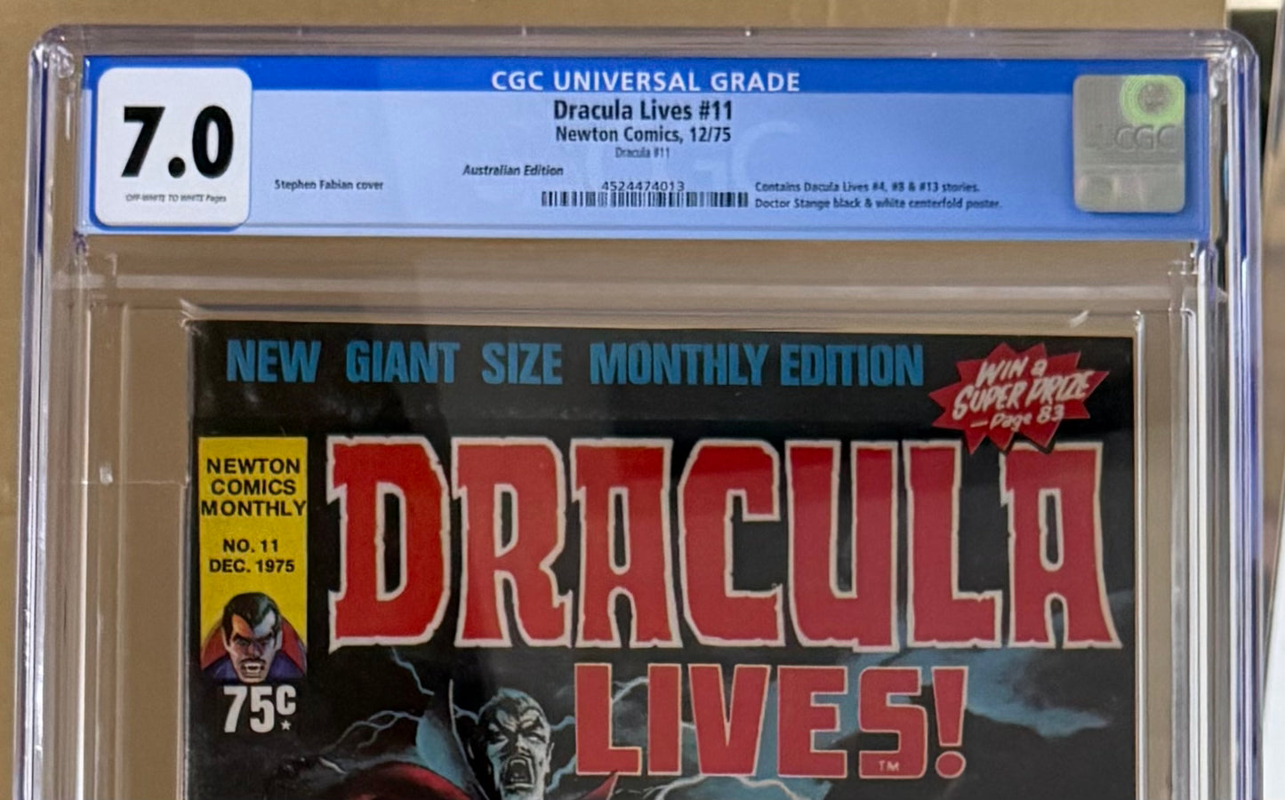 DRACULA LIVES #11 CGC 7.0 + POSTER [NEWTON COMICS] AUSTRALIAN MARVEL 1975