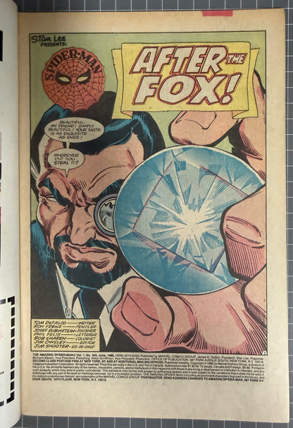 🔑 AMAZING SPIDER-MAN #265 [MARVEL COMICS] *1ST APP. SILVER SABLE* 1985 VF-
