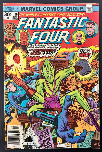 🔑 FANTASTIC FOUR #176 [MARVEL COMICS] *CAMEO APPR JACK KIRBY & STAN LEE* 1976 FN