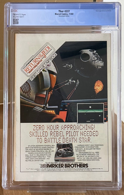 🔑 THOR #337 CGC 7.0 [MARVEL] *1ST APP. BETA RAY BILL* NEWSSTAND COMIC 1983