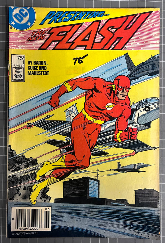 🔑 THE FLASH #1 [DC COMICS] NEWSSTAND *PREMIERE ISSUE VOLUME 2* 1987 FN