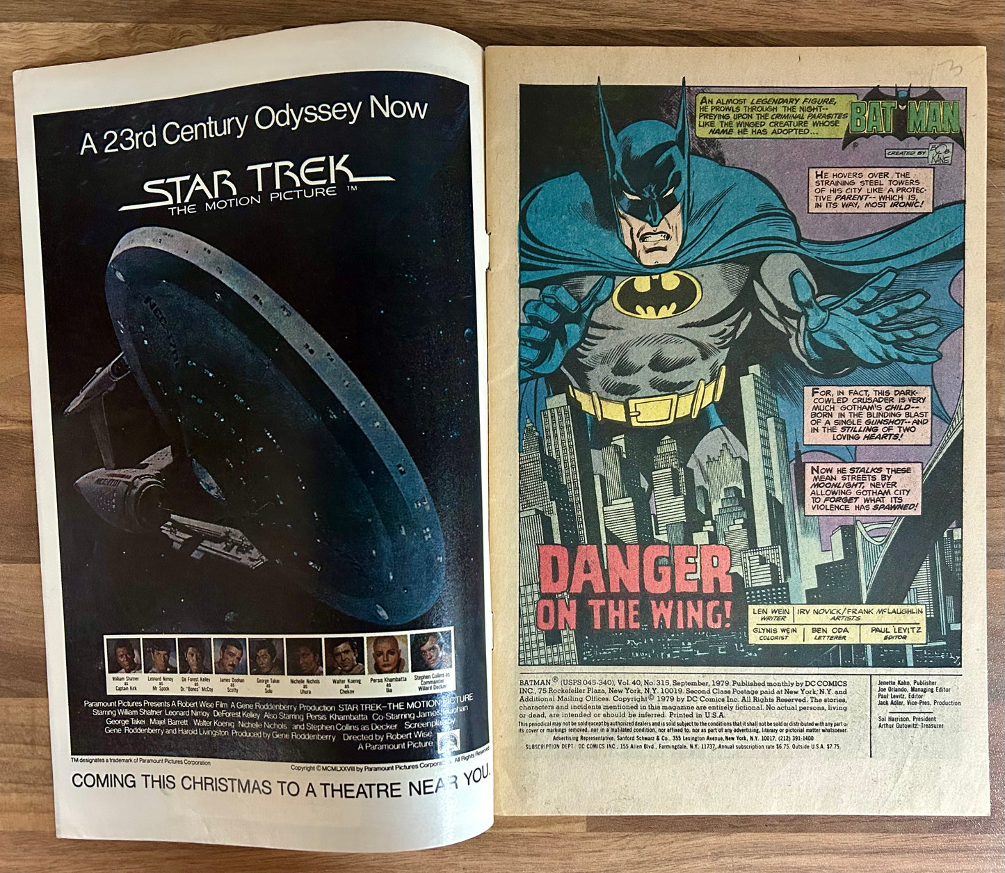 BATMAN #315 [DC COMICS] NEWSSTAND 1979 FN-