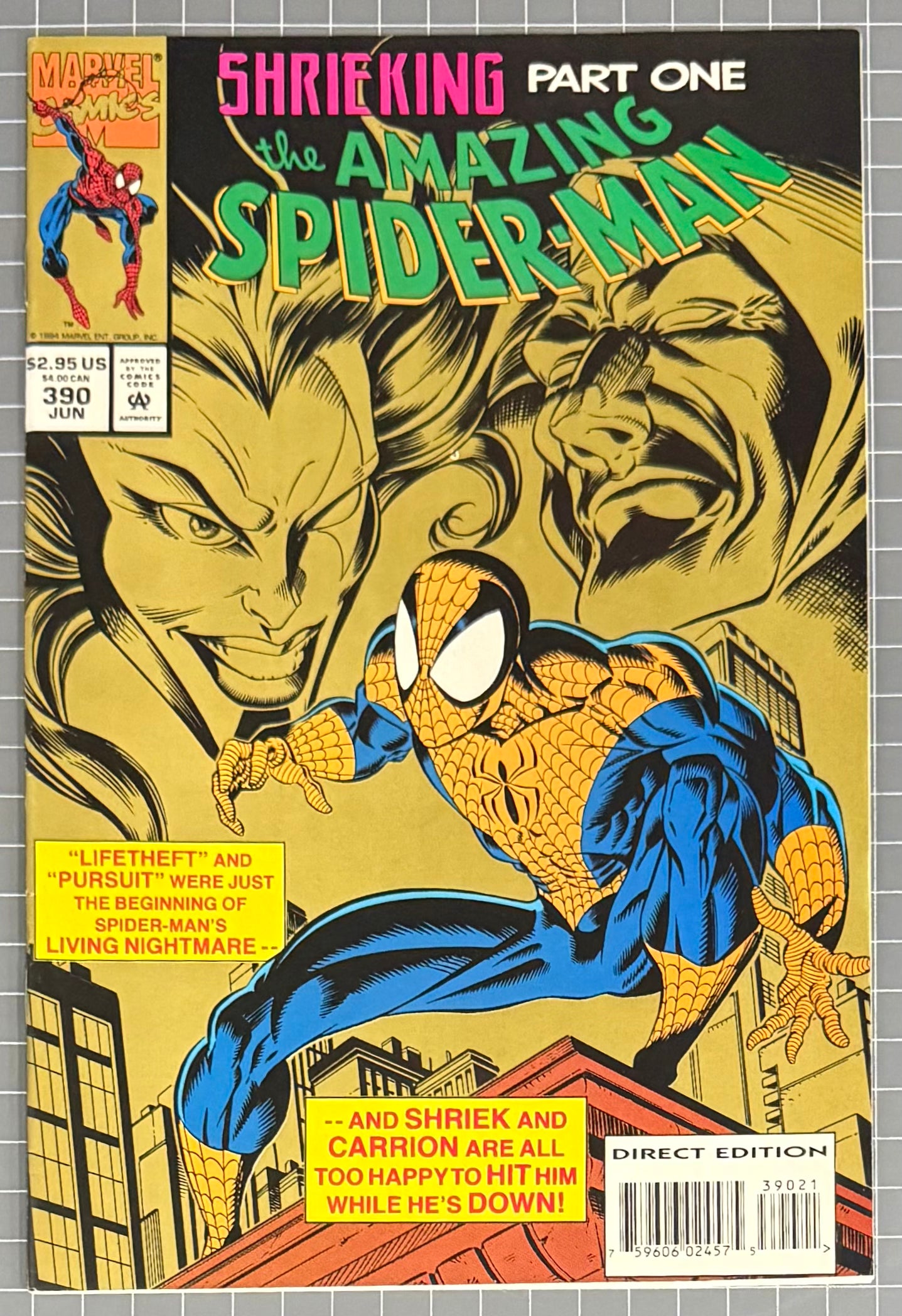 THE AMAZING SPIDER-MAN #390 [MARVEL COMICS] DIRECT *DELUXE* 1994 VF