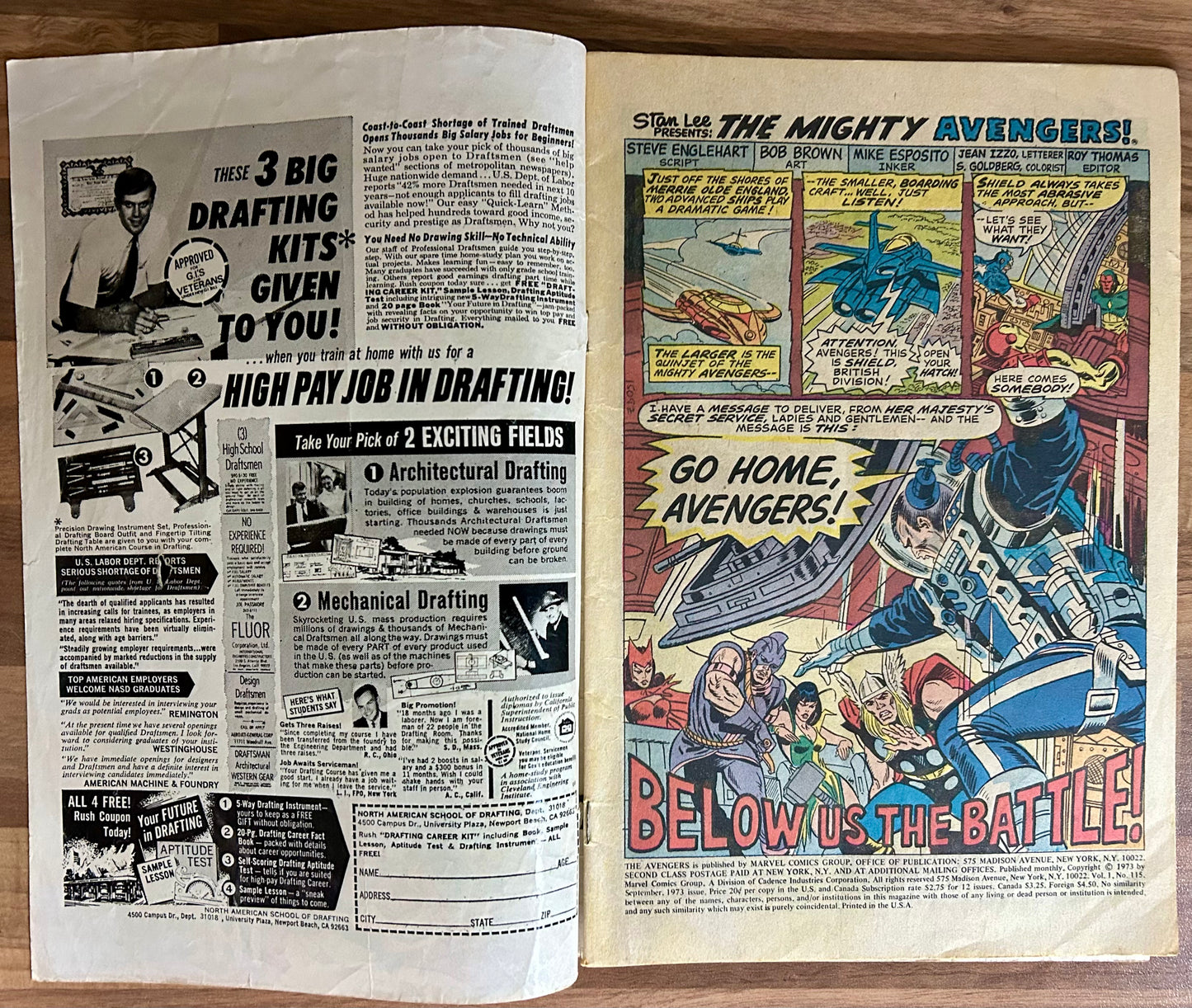 THE AVENGERS #115 [MARVEL COMICS] 1973 GD-