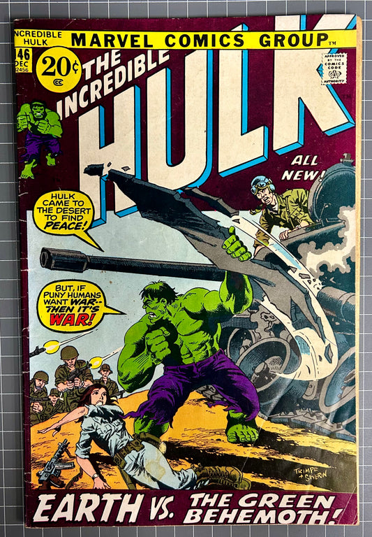 🔑 THE INCREDIBLE HULK #146 [MARVEL COMICS] DIRECT *WENDIGO DEBUT* 1971 VG+