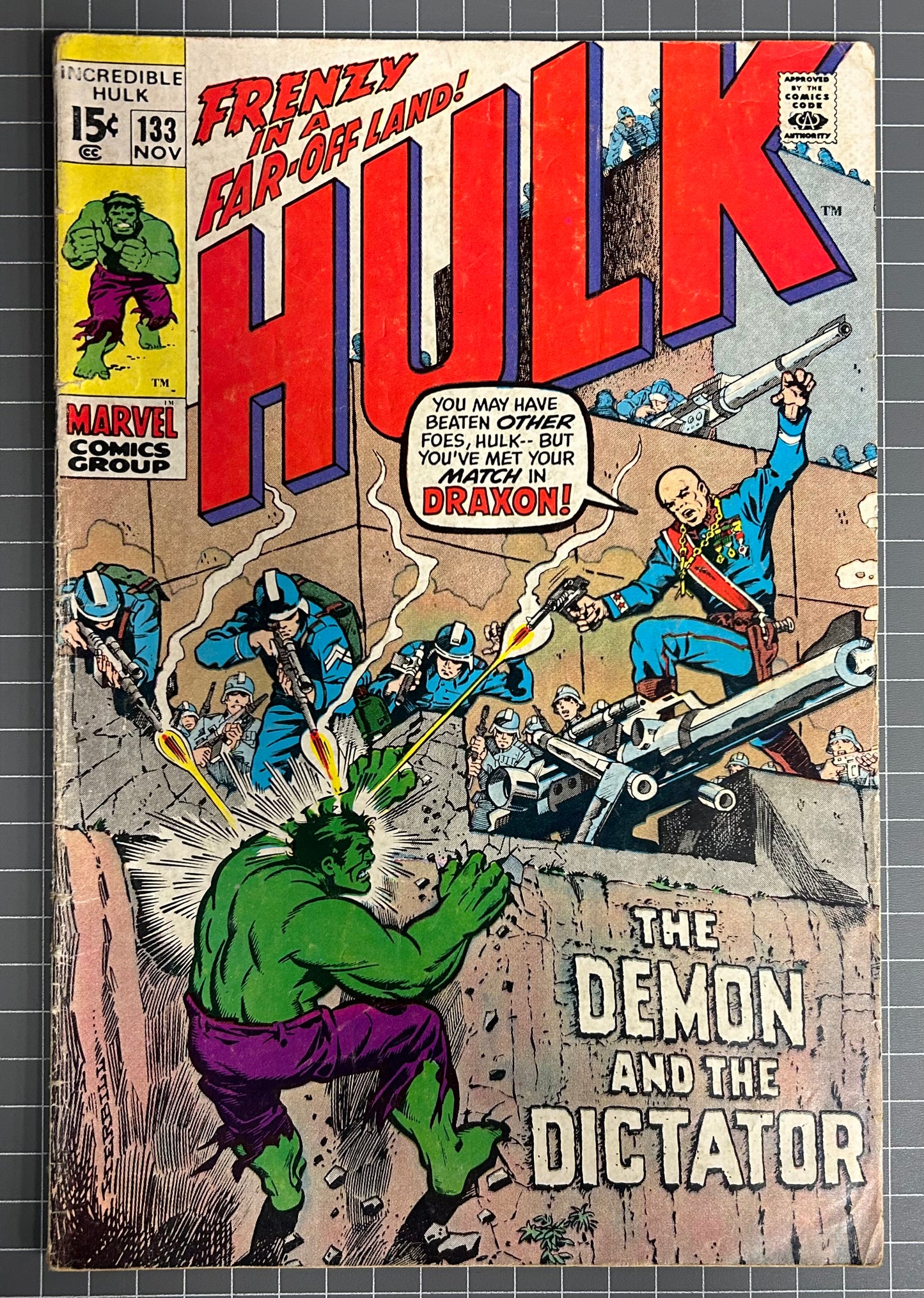THE INCREDIBLE HULK #133 [MARVEL COMICS] DIRECT 1970