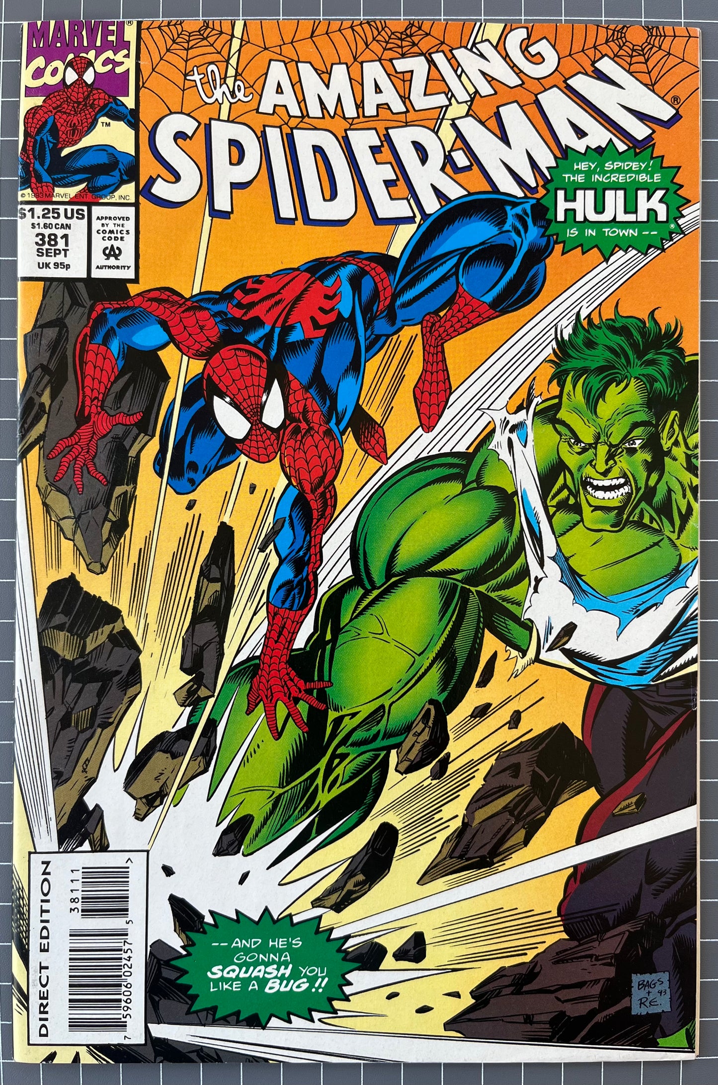 THE AMAZING SPIDER-MAN #381 [MARVEL COMICS] DIRECT 1993 VF